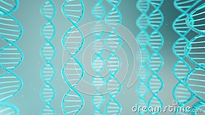 Double helical structure of DNA, DNA molecule, RNA. The concept of biochemistry, biotechnology. Genome change, 3D Cartoon Illustration