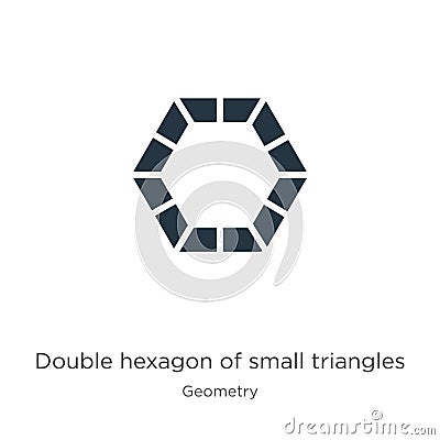 Double hexagon of small triangles icon vector. Trendy flat double hexagon of small triangles icon from geometry collection Vector Illustration