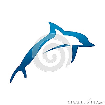 Double Jumping Dolphins Symbol Design Vector Illustration