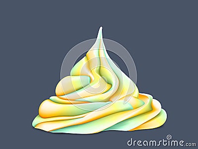 Double layered twisted multi-color cream Vector Illustration