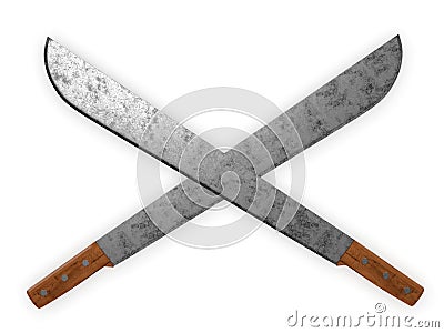 Double machete 3d rendering Stock Photo