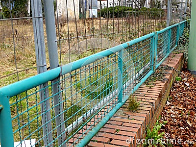 Double metal fence Stock Photo