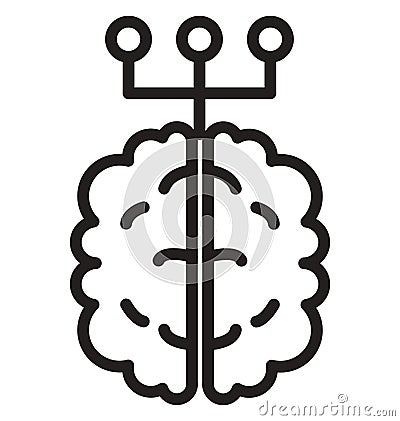 Double minded, wavering in mind line isolated vector icon can be easily modified and edit Vector Illustration