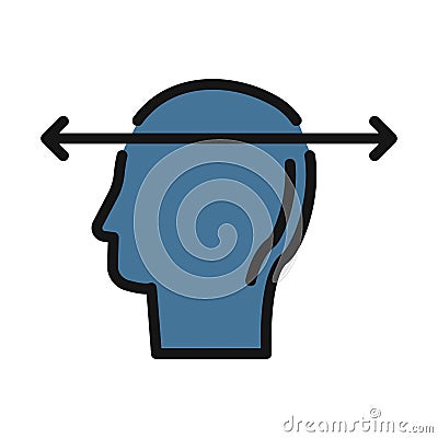 Double minded, wavering in mind line isolated vector icon can be easily modified and edit Stock Photo