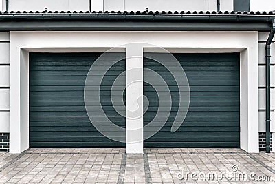 Double modern garage door Stock Photo