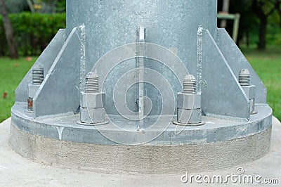 Double nut technique to prevent loosen in construction Stock Photo