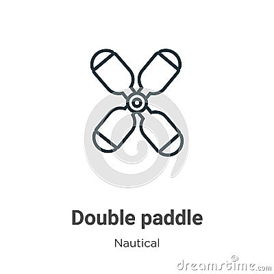 Double paddle outline vector icon. Thin line black double paddle icon, flat vector simple element illustration from editable Vector Illustration