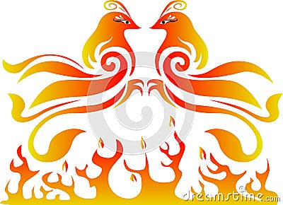 Double pheonix vector logo Vector Illustration