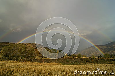 Double Rainbow Stock Photo