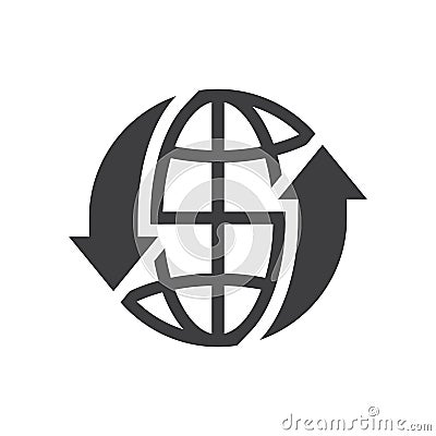 Double reverse arrow, replace icon Vector Illustration