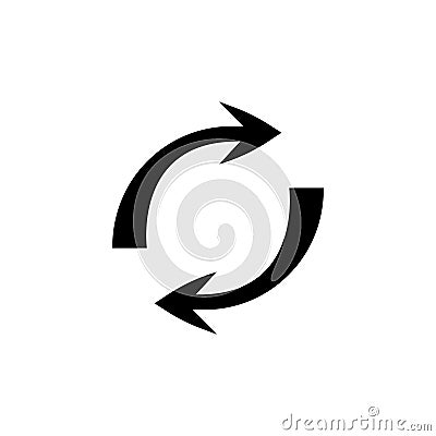 Double reverse arrow, replace icon, exchange sign Vector Illustration