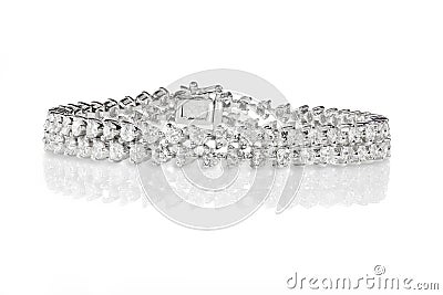 Double Row Diamond Bracelet Stock Photo