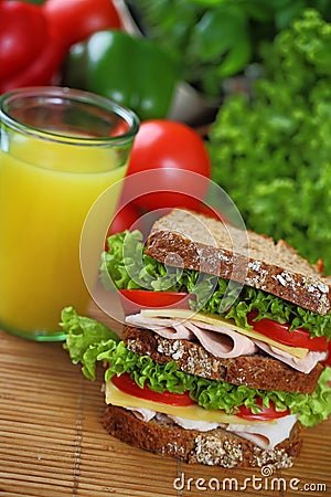 Double sandwich Stock Photo