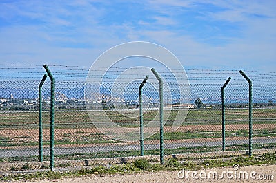 Double Security Fencing Stock Photo