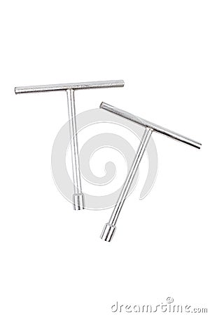 Double Short gray T Wrench. Stock Photo
