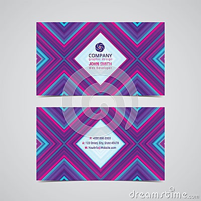 Double sided business card design layout template. Vector Illustration