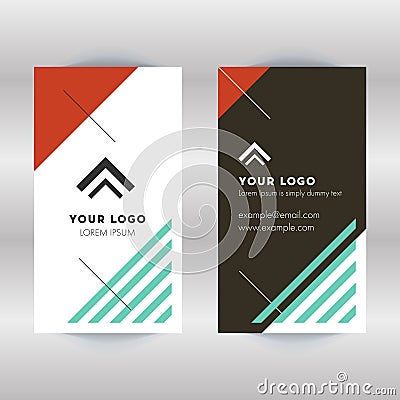 Double-sided creative business card template Cartoon Illustration