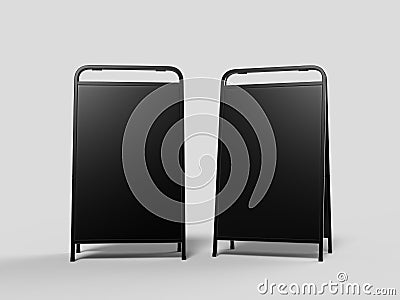 Double Sided Sidewalk Sign A Frame Dry Erase Folding Sandwich Chalkboard. Cartoon Illustration