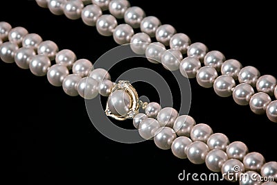 Double strand pearls Stock Photo