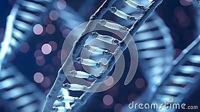 Double stranded DNA and bokeh background . Created by generative AI Stock Photo