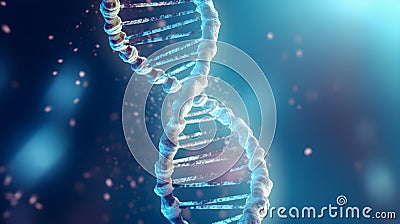 Double stranded DNA and bokeh background . Created by generative AI Stock Photo