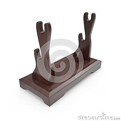 Double Sword Stand On White Background. 3D Illusration, render, isolated Stock Photo