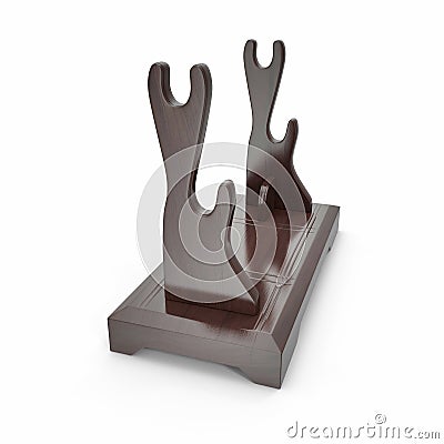 Double Sword Stand On White Background. 3D Illusration, render, isolated Stock Photo