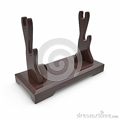 Double Sword Stand On White Background. 3D Illusration, render, isolated Stock Photo