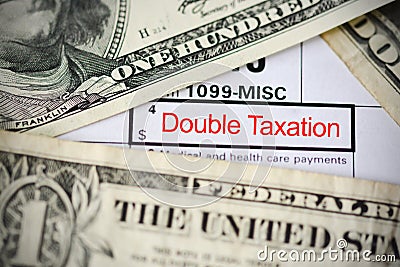 Double taxation agreement concept Stock Photo