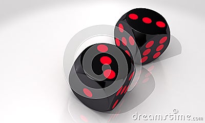 Double three Dice Stock Photo