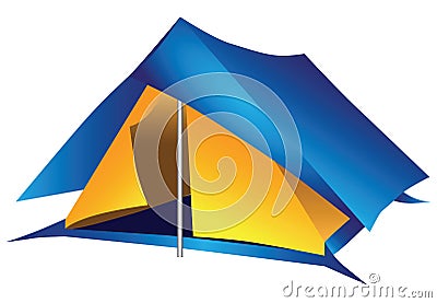 Double tourist tent Vector Illustration