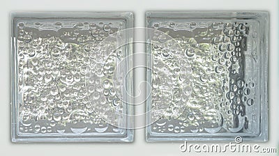 double vertical bubble glass block Stock Photo