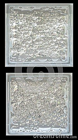 double vertical bubble glass block Stock Photo