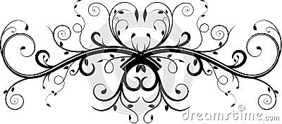 Double Vine Flourish Vector Illustration