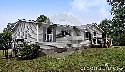 Double Wide Mobile Home Stock Photo