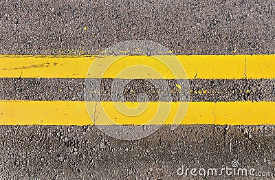 Double Yellow Lines Stock Photo