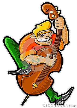 Doublebassist Vector Illustration