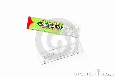 Doublemint chewing gum made by Wrigley Editorial Stock Photo