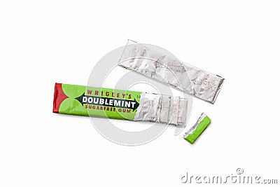 Doublemint chewing gum made by Wrigley Editorial Stock Photo