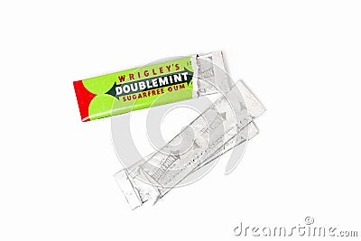 Doublemint chewing gum made by Wrigley Editorial Stock Photo