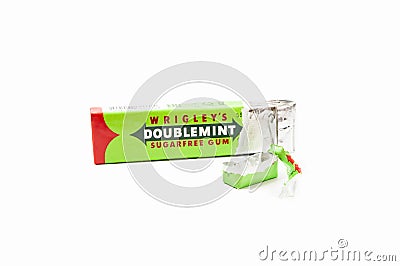 Doublemint chewing gum made by Wrigley Editorial Stock Photo