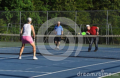 Doubling up to Play Pickle Ball Stock Photo