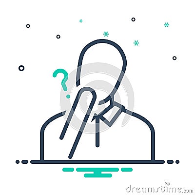 Mix icon for Doubt, hesitancy and suspicious Vector Illustration