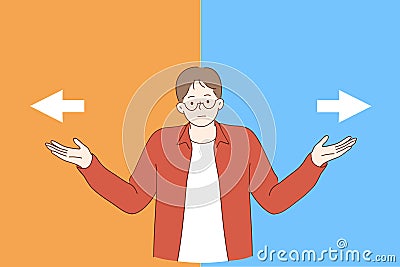 Doubt, Making decision, hard choice concept Vector Illustration