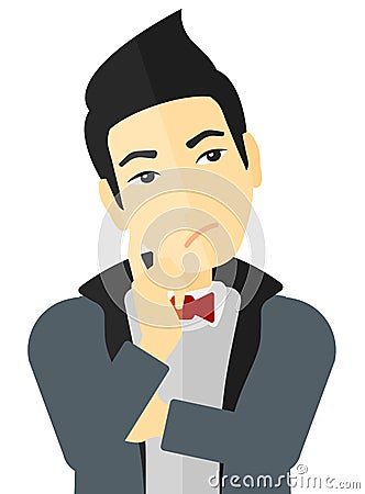 Doubtful young man Vector Illustration