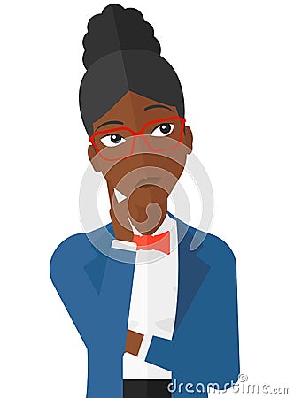 Doubtful young woman Vector Illustration