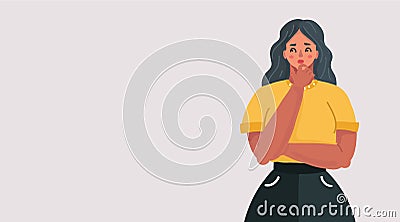 Doubtful young woman. Vector Illustration