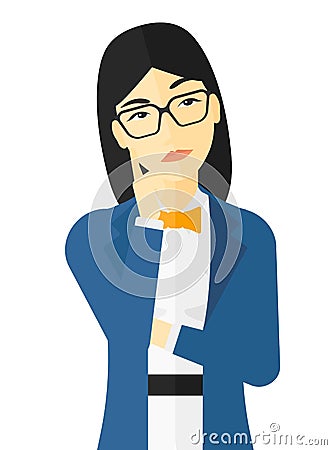 Doubtful young woman Vector Illustration