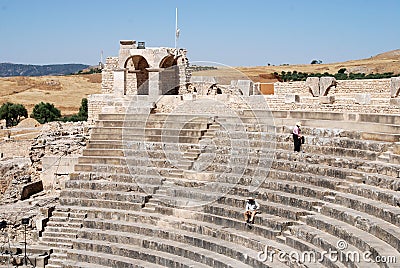 Roman Theatre, Dougga, near TÃ©boursouk, Tunisia Editorial Stock Photo