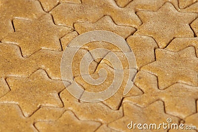 Dough for biscuits. Baking dessert. Star shape Stock Photo